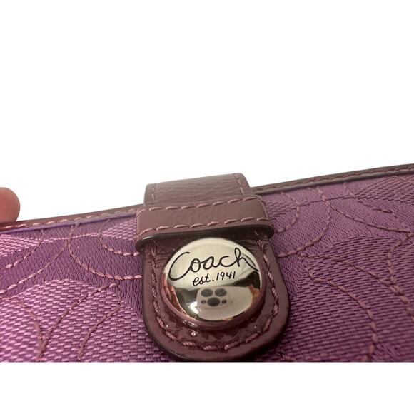 Coach Gramercy Op Art Embroidered Card Wallet Purple / Lilac - Picture 6 of 10